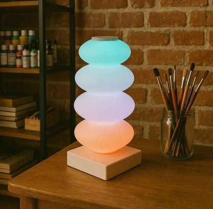 EMERGE Aesthetic Stacked Pebble Lamp Table Lamp (13 cm, Multicolor)