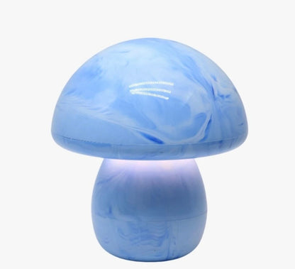 TIMALFI Decorative Ceramic Table Lamp for home Glare-Free Light Aesthetic Gifts (Mushka) Night Lamp (17 cm, Blue)